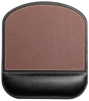 Musmatta Handledsdyna PU Handledsstöd Halkskyddande musmatta Stödmatta Datormusmatta for kontorsdator Gamer(24073-Black Brown)
