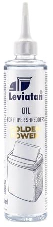 LEVIATAN Golden Power Aceite para Trituradora de Papel 250 ml – Lubricante de Mantenimiento para Cuchillas – Proteccion Antibloqueo y Rendimiento Duradero