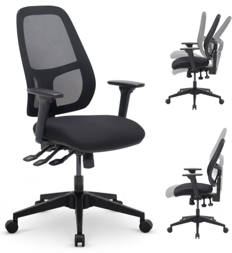 Ergonomischer Bürostuhl 150 kg, verstellbare Sitztiefe & Rückenlehne | Sitztiefe Verstellbar, Höhenverstellbare Rückenlehne,Verstellbarer Rückenlehnenwinkel, Neigefunktion, 3D-Armlehnen
