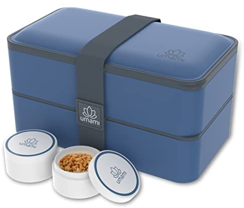 Umami Bento Lunch Box Fiambrera, Denim azul, 1200 ml