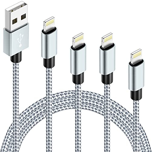 IDISON 4Pack iPhone Charger Cable 2M,2M,3M,1M,Braided USB to Lighting MFI
