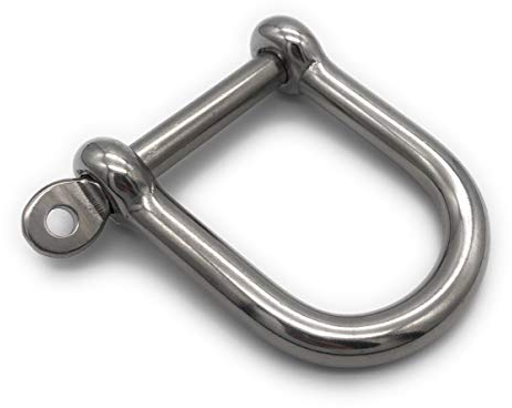 1 Stk. Edelstahl Schäkel weite Form ø 10 mm, V4A A4 AISI 316 Rostfrei Rundschäkel Drehschäkel D-Schäkel Drahtseil Verbinder mit Augenbolzen INOX Stainless Steel [Größe Wählbar 5 6 8 10 12 mm] (10mm)