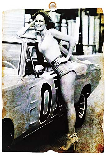 KUSTOM ART Cuadro de estilo vintage Daisy Duke (Catherine Bach) en la película Hazzard de colección, impresión sobre madera