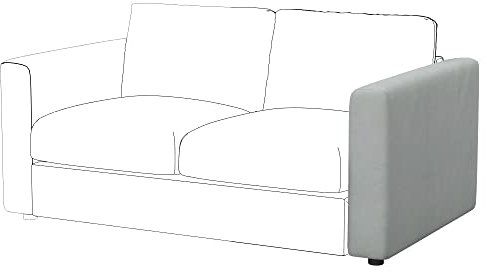 Soferia Sofabezug Kompatibel Mit Vimle Rückenlehne Bezug Sofaüberzug Sofaüberwurf Sofaschoner Cover Kunstleder Lederoptik Wasserabweisend Pflegeleicht Antiallergisch Eco Leather Grau