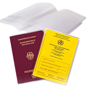 SIMGET. Reisepasshülle 2 Stück Schutzhülle passend für alle Reisepässe 2er Set Fahrzeugschein Impfausweise Umschlaghülle - Impfpass - Reisepass - Made in Germany - Hülle Etui Ausweis Erwachsener