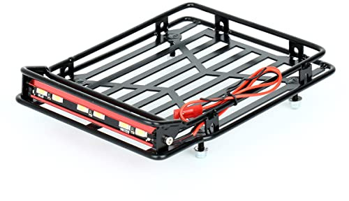 LCX Racing 1/10th RC Crawler Car Metal Roll Cage Luggage Tray Roof Rack for Axial SCX10 II 90046 TRX4 TRX6 Gen8 Scout II D90, Upgrades Parts Accessories