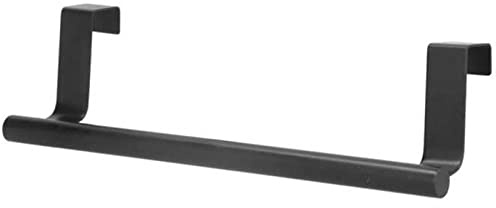 Handtuchhalter Schwarz, Handtuchhalter Zum Einhängen 23.2/36.1cm Handtuchstange Für Küche Und Badezimmer, An Schublade Und Schranktür Handtuchklemme Ohne Bohren, Gebürsteter Edelstahl (36.1cm,Schwarz)