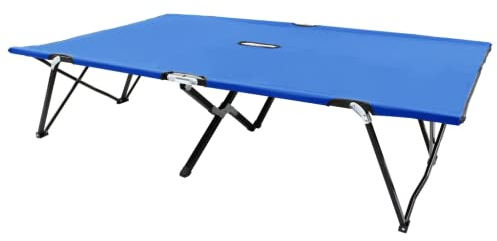 Wakects Sonnenliege für 2 Personen, Polyestergewebe 600D + Klappliege aus Stahl für einen Freund zum Campen