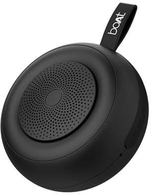 boAt Stone 135 Portable Wireless Speaker with 5W RMS Immersive Sound, IPX4 Water Resistance, True Wireless Feature, Up to 11H Total Playtime, Multi-Connectivity Modes(Active Black)