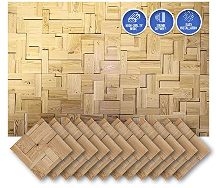 Arrowzoom Wooden Acoustic Diffuser 12x12 in AZ1252