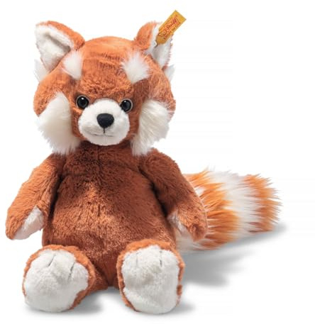 Steiff 075537 Soft Cuddly Friends Benji Roter Panda 28cm, rotbraun, Ginger