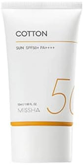 MISSHA All Around Safe Block Cotton Sun SPF50+ PA++++ – Mattierender Sonnenschutz – Sebumkontrolle – Für fettige oder Mischhaut – 50 ml