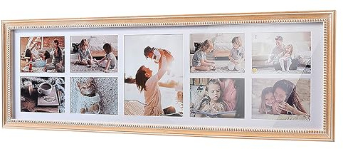Kobolo Bilderrahmen Bilderhalter Collage Eva für 9 Bilder aus Holz in beige