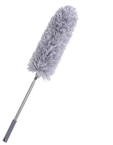 Igadgitz Home Extendable Duster 245cm (96.5), Telescopic With Bendable Head - Fluffy Microfiber, Long Handled, Grey