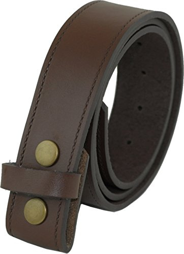 Ashford Ridge Echtes Leder 40mm Druckknopf Gürtel Ohne Schnalle - Braun 80CM (gesamtlänge 95cm)