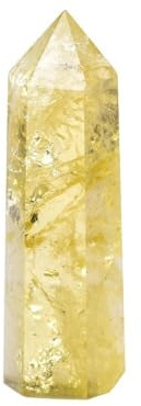 1 st naturlig citrin Crystal Point Healing Obelisk Gul Quartz Wand Vacker prydnad för heminredning Reiki Stone Pyramid (Color : Natural Citrine, Size : 50-60mm)