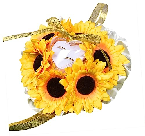 Warmhm Eheringkissen in Sonnenblumenform für Hochzeitszeremonie