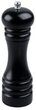 FM Professional Moulin à Sel en Bois Noir 18 cm | Double usage sel poivre, Mouture précise, Bois et céramique, Format 18 cm, Service à table