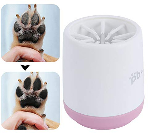 Dog Paw Cleaner for Dogs, Dogs Washer Muddy Paws Cleaner Pet Foot Cleaner 360° Rotation Dog Claw Washer Cup with Soft Silicone Bristles(redness)