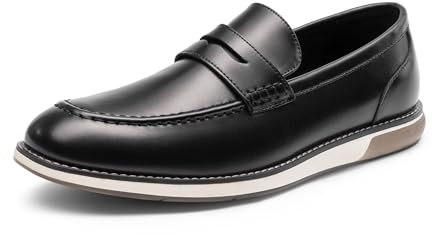 Bruno Marc Abito da uomo Penny Loafer Slip-on Scarpe, nero, 44 EU