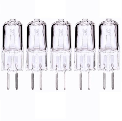 WYLIELAMSH Halogen Glühbirnen 5 Stück G5.3 220V Halogen-Glühbirnen, Kapsellampen, Warmweiße Klare Lampen GU5.3 Double pin base,220V 75W