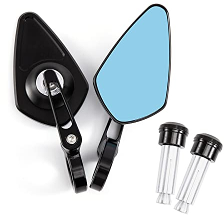 MIAOLISI Für Ninja Z1000 Z900 Z650 Motorrad Lenkerendenspiegel Lenkerendenseitenrückspiegel Seite Rückspiegel(One Pair Black)