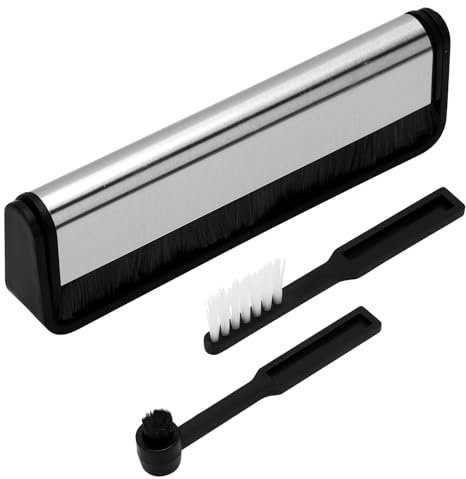 3pz Spazzola Pulizia Dischi e Kit Pulizia Puntina, Spazzola Pulizia Dischi in Vinile Pulisci Puntina Fibra Carbonio Spazzola Puntina Antistatico Spazzola ad Ago Giradischi per Dischi Accessori