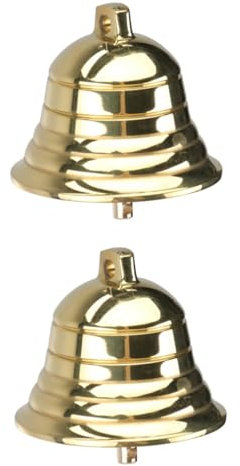 TOPBATHY 2 STK Messingglocke Kuhglocke Schlüsselanhänger bezaubert Glocken Windspiele Machen Glocke glöckchen Gold weihnachtsdeko Klingeln DIY klingel zubehör dekorative Kugel Golden