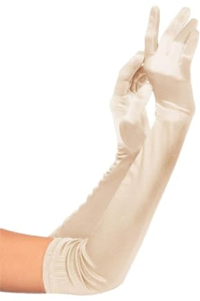 Gants de soirée longs en satin – Gants de déguisement de mariée, bal d'opéra, style années 1920 pour femme, champagne, taille unique