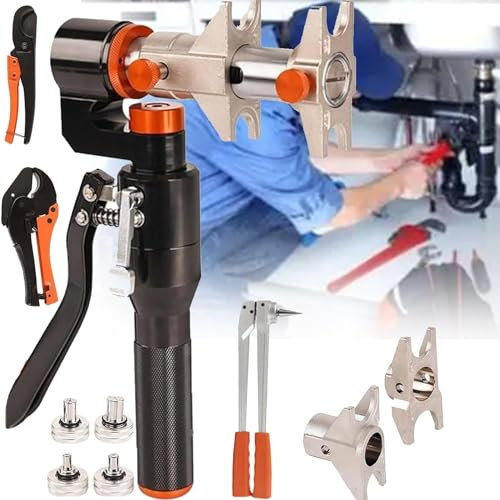 CLLBANT Herramienta de expansión PEX con Cabezales giratorios, Herramienta de plomería para prensar tuberías Pex de 16/20/25/32 mm, Herramienta de plomería para prensar tuberías Pex