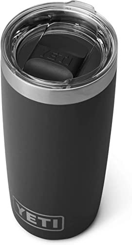 YETI Rambler Tumbler, Vacuum Insulated Stainless Steel Tumbler with Magslider Lid, Black, 10 oz (296 ml)