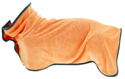 CAPASTEC Hundbadrock, mjuk husdjurshandduk, snabbtorkande hundhandduk, XL, orange