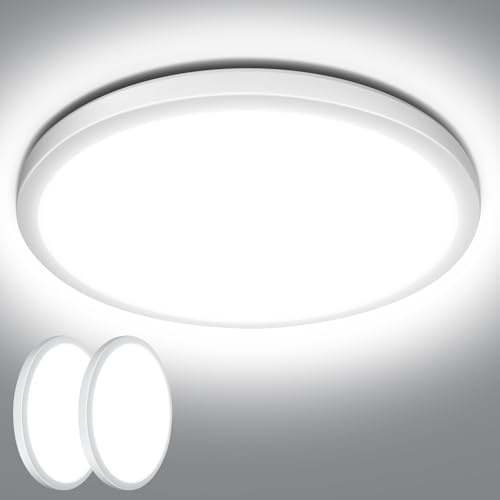 Lepro LED Deckenlampe, 24W, 2400lm, 5000K Kaltweiß, 2er-Pack, IP44, Ø29.3cm | Deckenleuchte Badezimmer, ideal Badezimmerlampe Decke für Bad Schlafzimmer Flur Küche Wohnzimmer