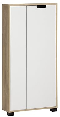 Schildmeyer Highboard Emmik 159447, weiß Eiche Dekor/weiß matt, 59,8 x 19,5 x 124 cm