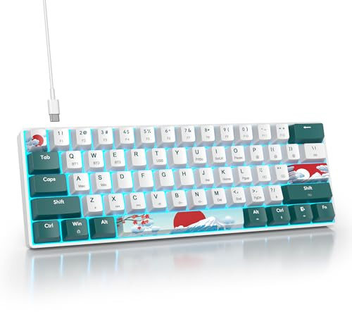 SbocKeeb Tastiera Wireless Gaming,60% Tastiera Meccanica Senza Fili-American QWERTY Layout 61 Tasti Anti-Ghosting, Retroilluminazione RGB per PC