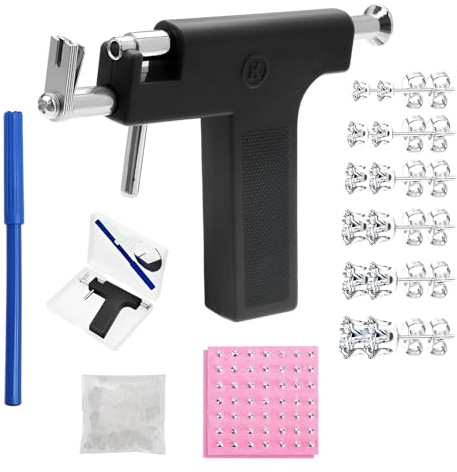 XIAQICA Pistole per Orecchini, Pistola Piercing Orecchio Kit Buchi Orecchie Fai da te con 98 Orecchini Pistola + 6 Orecchinis Pistolas + 20 Compresse di Pulizia, Adatti a Ragazze e Uomini
