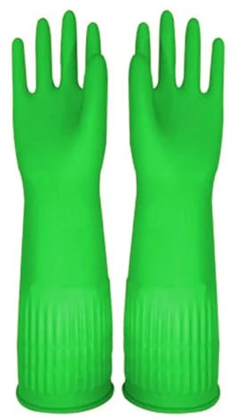 Rubber Gloves,Rubber Gloves 2Pairs Reusable Rubber Gloves for Dishes Natural Rubber Dishwashing Gloves Waterproof Dishwashing Gloves Non-slip Dishwashing Gloves(Red,Small)(Green,L)