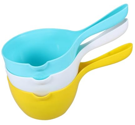 ULTECHNOVO Cucharón Para Agua De Cocina y Baño 3 Piezas Tamaño Medio Plástico Pp Resistente Multiusos Para Regar Plantas y Uso Doméstico
