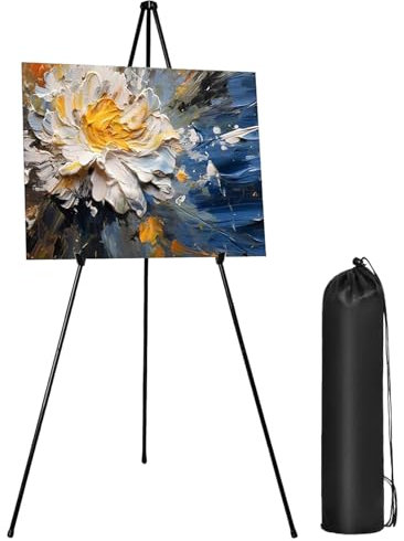 Cavalletto artistico pieghevole e regolabile in altezza in lega di alluminio, treppiede per tela, supporto regolabile per pittura in metallo, per disegnare, esporre e dipingere su tela