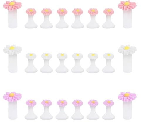 Shimmerz 24 Stück Silikon Zehentrenner, Gänseblümchen Zehenspacer, Zehenspacer Pediküre Silikon für Frauen und Männer Pediküre (Rosa, Lila, Weiß)