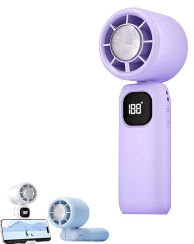 Mini Foldable Cooling Fan, Handventilator, Tragbarer Mini Ventilator, Kleiner Ventilator mit Lanyard, Hand Ventilatoren Mit 100 Geschwindigkeitsstufen, Faltbarer USB-Ventilator für Outdoor (Lila)