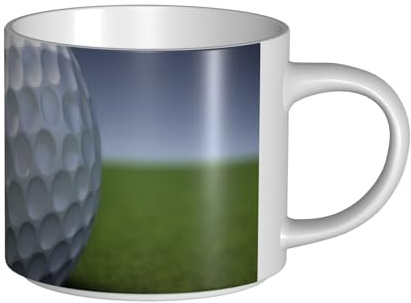 JHLMN Tazza da caffè in ceramica da 425,2 g, tazza da caffè con manico grande, tazza da tè con palla da golf, grande tazza da viaggio in porcellana, per uomini e donne, ufficio, lavoro