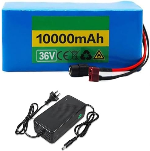 Batería De 36 V Y 10 Ah Para Bicicleta Eléctrica, 0S4P,Recargable De Iones De Litio, mpermeable,Con Placa Protectora Integrada.Batería De Iones De Litio Para Patinete Eléctrico 36v 10Ah,XT60