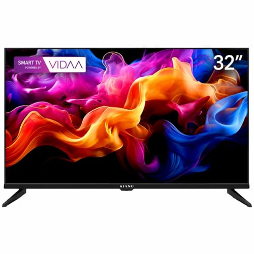 Kiano Elegance 32 Zoll Smart TV – HD Ready LED Fernseher mit Triple Tuner (DVB-T2/S2/C), VIDAA OS, WLAN, USB-PVR, 3× HDMI, randloses Design