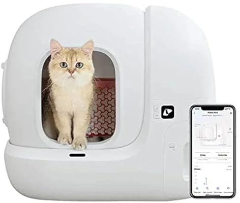 BJdfgE Max Lettiera Automatica for Gatti, Toilette autopulente Intelligente con Controllo Tramite App for più di Grandi Dimensioni, Versione Globale