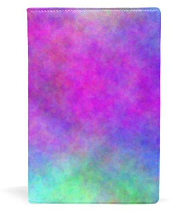 EZIOLY dehnbarer Buchumschlag in Regenbogenfarben, passend für die meisten Hardcover-Lehrbücher bis 22,6 x 14,5 cm, klebstofffreier Stoff, für Schulbücher Einfach anzubringen. Wash & Re-Use