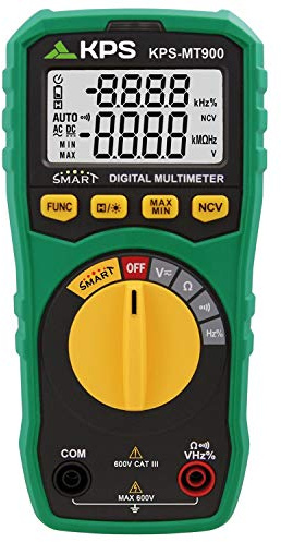 KPS -MT900 Multimètre numérique SMART 6000 comptes - Reconnaissance automatique, tension AC/DC 600V, NCV, fréquence, échelle automatique - CAT III 600V