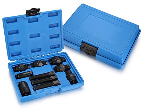 SKYPLANET Universal 10Pcs Motorcycle Flywheel Puller Set for Motorcycle Dirt Bike ATV Yamaha Kawasaki Honda Suzuki with Case Right Thread