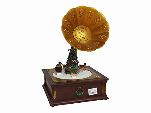 Grammophone LED und Musik Weihnachtsszene 24,5 cm