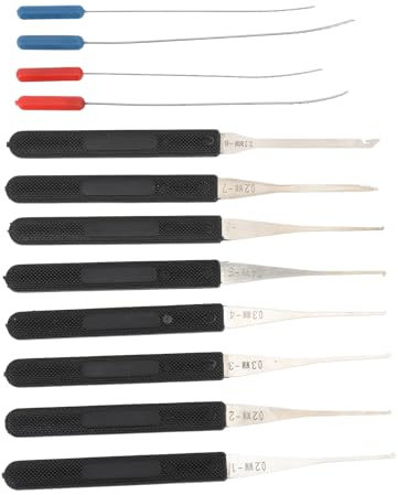 Auszieher für Defekte Schlüssel, 12 Stück 0,2–0,4mm ABS Federstahl Multipick Türöffnungswerkzeug Lockpicking Set K-Auszieher für Hochpräzise Reparaturen